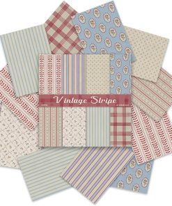 Alternative view of PRSTINCOL Scrapbook Paper.16 Sheets 4.1x5.8 Inch Vintage Stripe Style Scrapbook Supplies.Single-Sided Vivid Origami Decoupage Paper for DIY Crafts. Card Making. Art Journaling